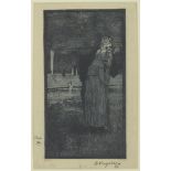 Heinrich Vogeler, German 1872-1942, Tod und Alte, 1896; etching on wove, signed, titled and ins...