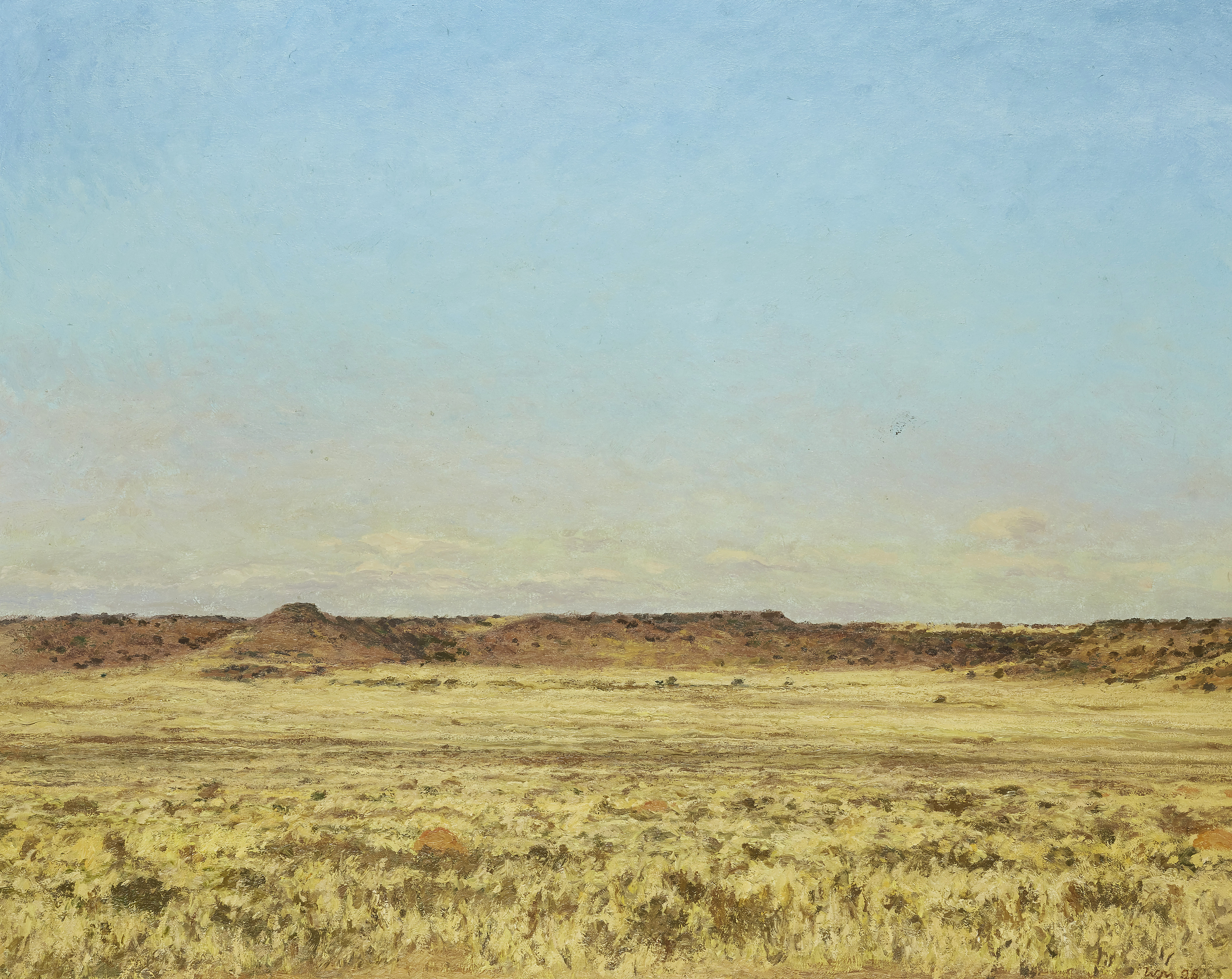 Walter Meyer,  South African 1965-2017 -  Free State Landscape V;  oil on canvas, signed with m...