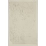 Terry Frost,  British 1915-2003 -  Figure studies, c.1949;  pencil on paper laid down on card, ...