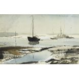 Rowland Hilder OBE,  British 1905 - 1993 -  Near Leigh on Sea; watercolour and gouache on paper...