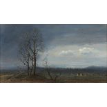 Peter Newcombe,  British b. 1943 -  Light, after the storm, 1977;  oil on panel, signed and dat...