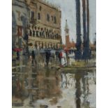 Ken Howard OBE RA,  British 1932-2022 -  Piazza San Marco;  oil on canvas board, signed lower r...