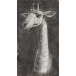 Carl Plackman,  British 1943-2004 -  Head of Giraffe, 2002-03;  charcoal and chalk on paper, si...