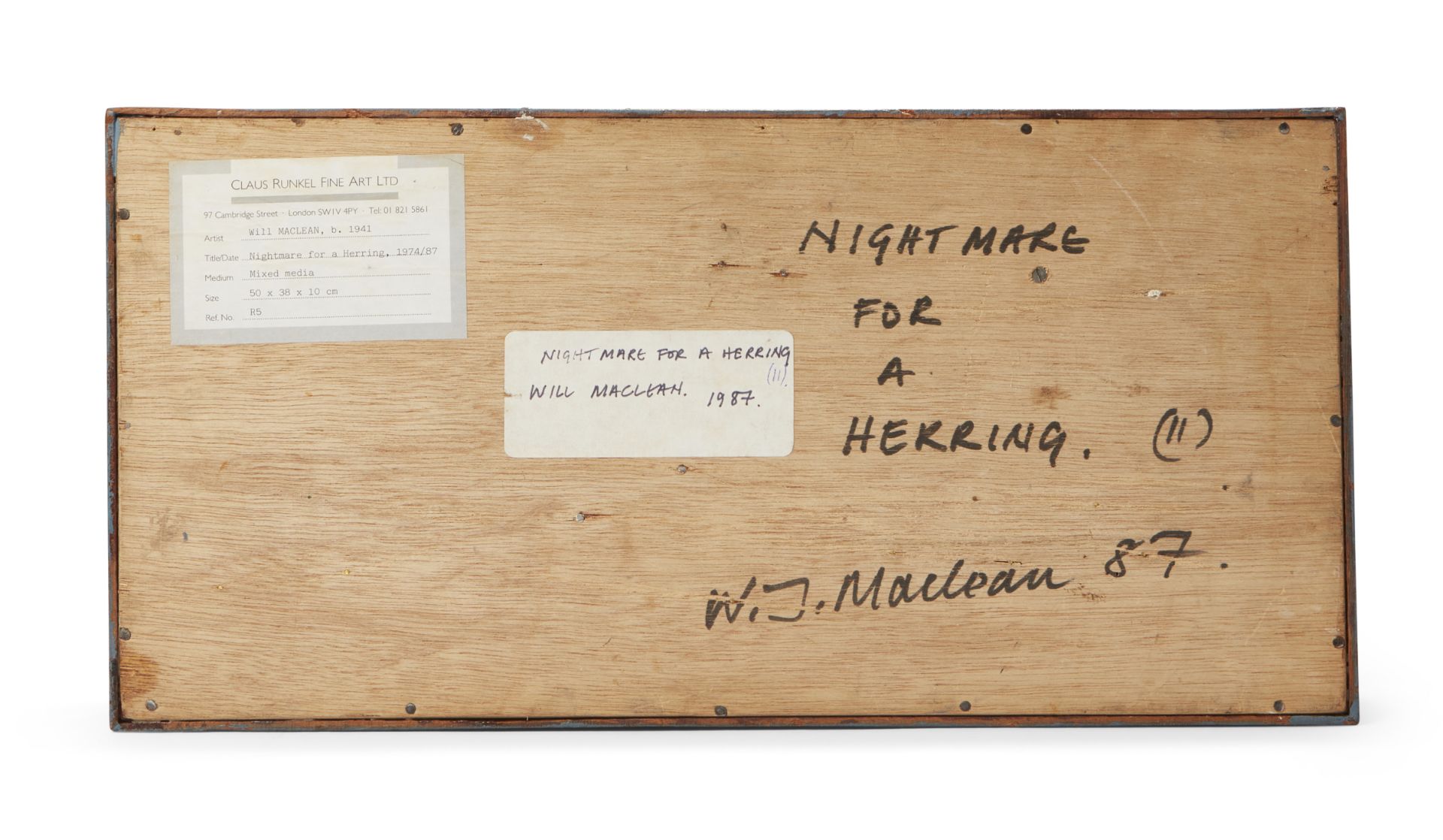 Will MacLean MBE,  Scottish b.1941 -  Nightmare for a Herring (ii), 1987;  painted and carved w... - Bild 4 aus 4