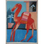 Nell Nile,  British b.1948 -  The Red Camel, 1990;  pastel on paper, signed and dated lower rig...