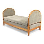 Art Deco French adjustable daybed, circa 1930 Walnut, fabric upholstery 75cm high, 158cm wide, 2...