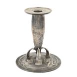 Archibald Knox (1864-1933) for Liberty & Co Torpedo shaped candlestick, circa 1905 Pewter Stampe...