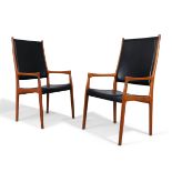 Johannes Andersen (1903-1997) for Uldum Møbelfabrik Pair of dining chairs, circa 1960 Teak, leat...