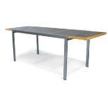 Attibuted to Habitat Extending dining table, circa 1970 Beech, chromed metal, smoky glass 77cm h...