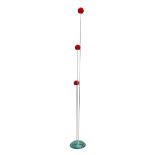 Relco Contemporary three light floor lamp, circa 2000 Glass, chromed metal Makers signature and ...