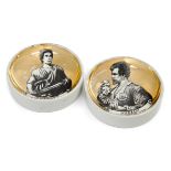 Pierro Fornasetti (1913-1988) Two ceramic coasters in the 'Melodramma' pattern depicting opera r...