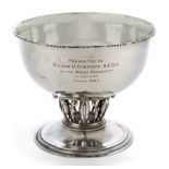Georg Jensen  'Louvre' bowl no. 19A with inscription, to the architect Hector O. Corfiato from t...