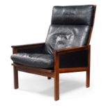 Illum Wikkelsø (1919-1999) for Niels Eilersen 'Capella' armchair, circa 1960 Rosewood, leather u...