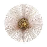 Manner of Curtis Jeré Sunburst wall sculpture, circa 1970 Copper, brass 118cm diameter