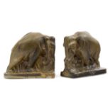 Harold Brownsword (1885-1961) for Carter Stabler Adams Poole Pottery Pair of elephant bookends, ...