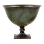 Just Andersen (1884-1943) Classical style tazza, circa 1935 Bronze with green patina Underside f...