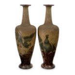 Florence Barlow (1855-1909) for Royal Doulton A pair of bottle vases decorated with pate-sur-pat...
