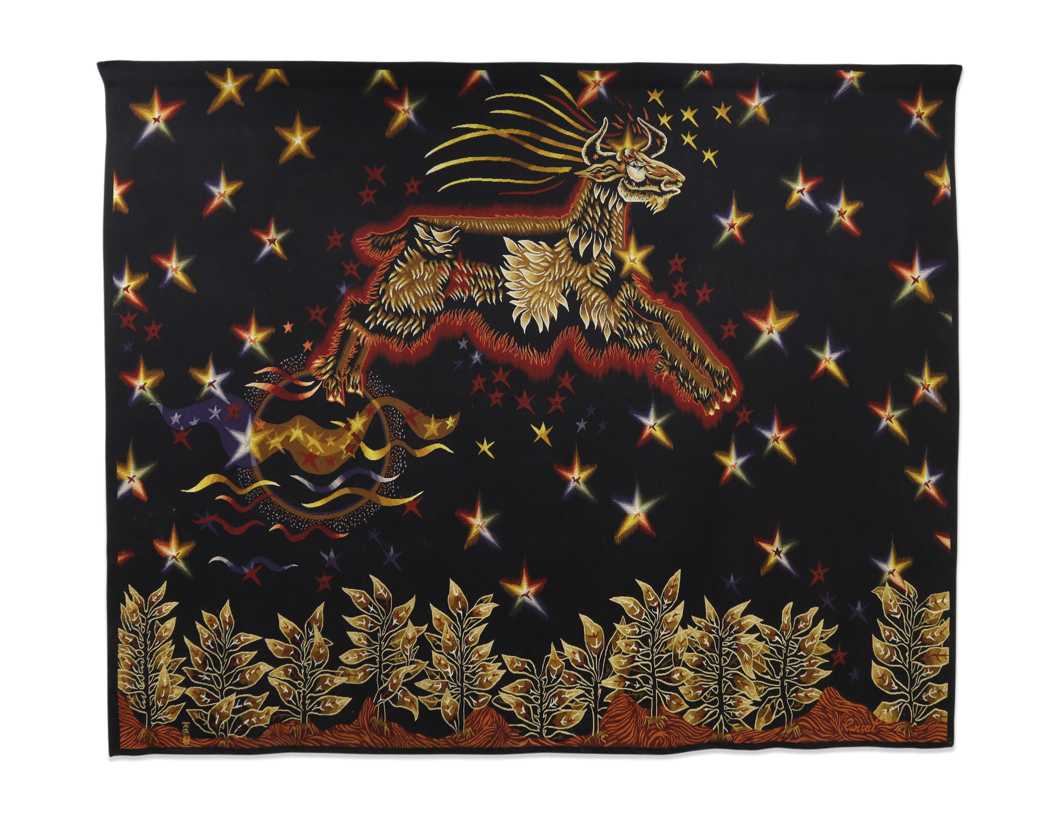Jean Lurçat (1892-1966) for Tabard Frères & Sœurs 'Le Bouc Ocre' very large Aubusson tapestry, '...