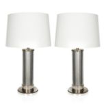 Ralph Lauren Pair of 'Allen' table lamps, circa 2015 Chromed metal, glass, electrical fittings M...