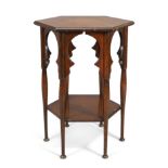 Manner of Liberty & Co. Arts & Crafts hexagonal side table, circa 1910 Oak 68cm high, 50cm wide,...