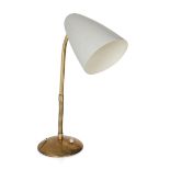 Lisa Johanssen-Pape (1907-1989) for Orno Adjustable table lamp, circa 1950 Brass, enamelled meta...