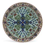 Doulton Lambeth, possibly by George Woolliscroft Rhead (1855-1920) Large 'Persian' pottery dish ...