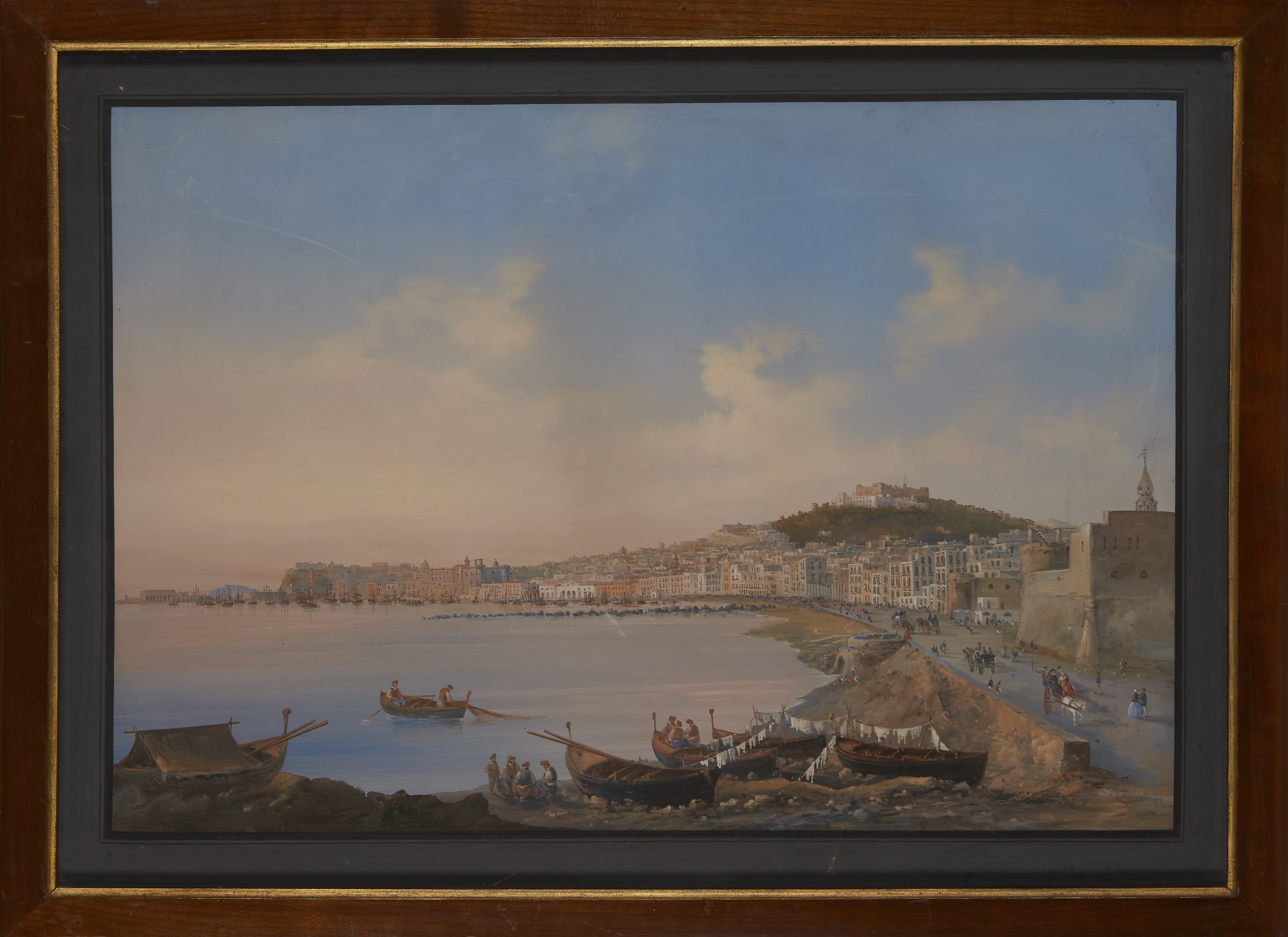 Neapolitan School,  early 19th century-  View of the Bay of Naples;  bodycolour on paper, 44.5 ... - Image 2 of 3