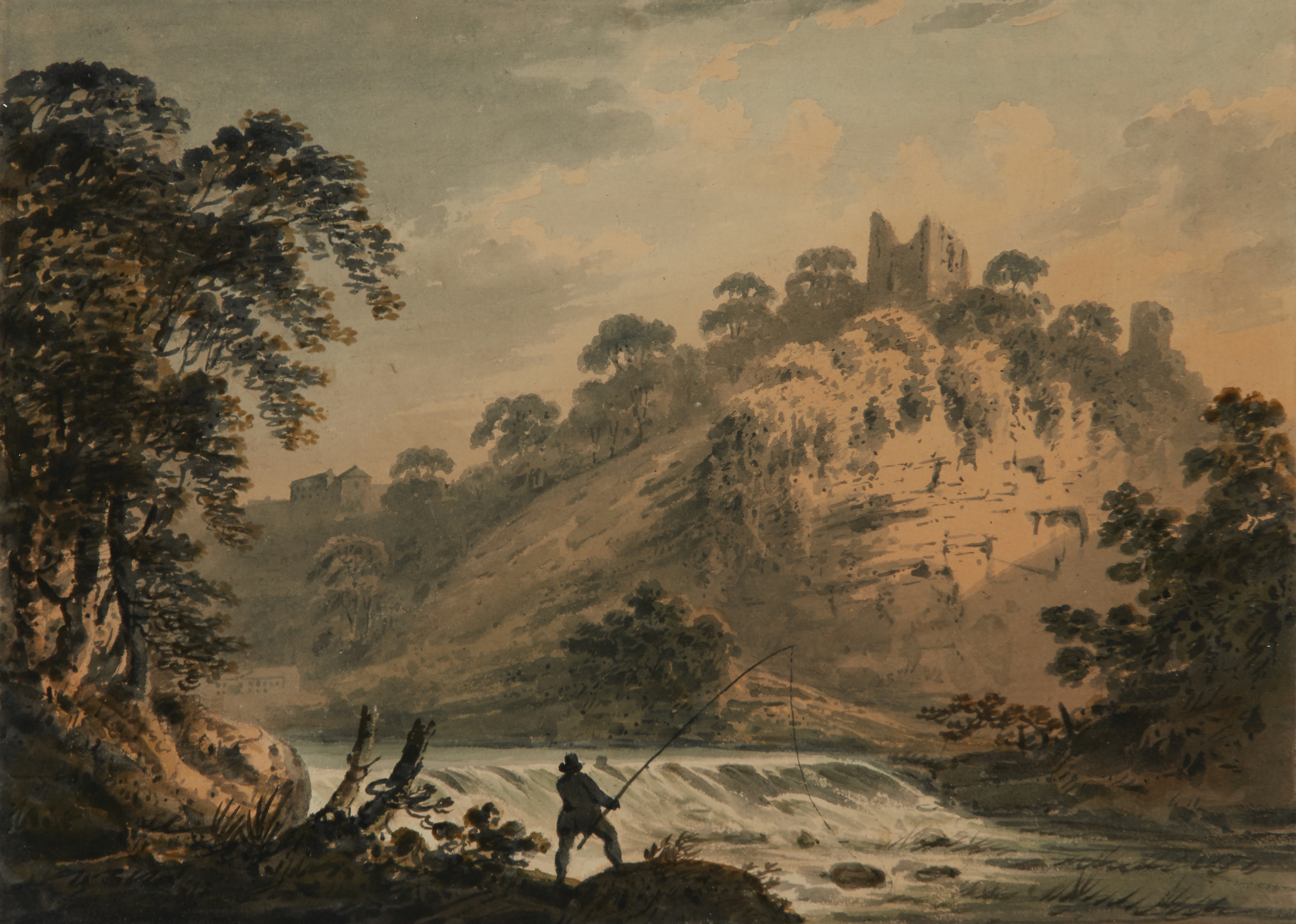 Francis Nicholson, OWS,  British 1753-1844-  Knaresborough Castle;  watercolour on paper, 25 x ...