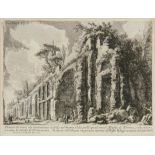 Giovanni Battista Piranesi,  Italian 1720-1778-  Veduta dei muri che investivano le falde del mo...