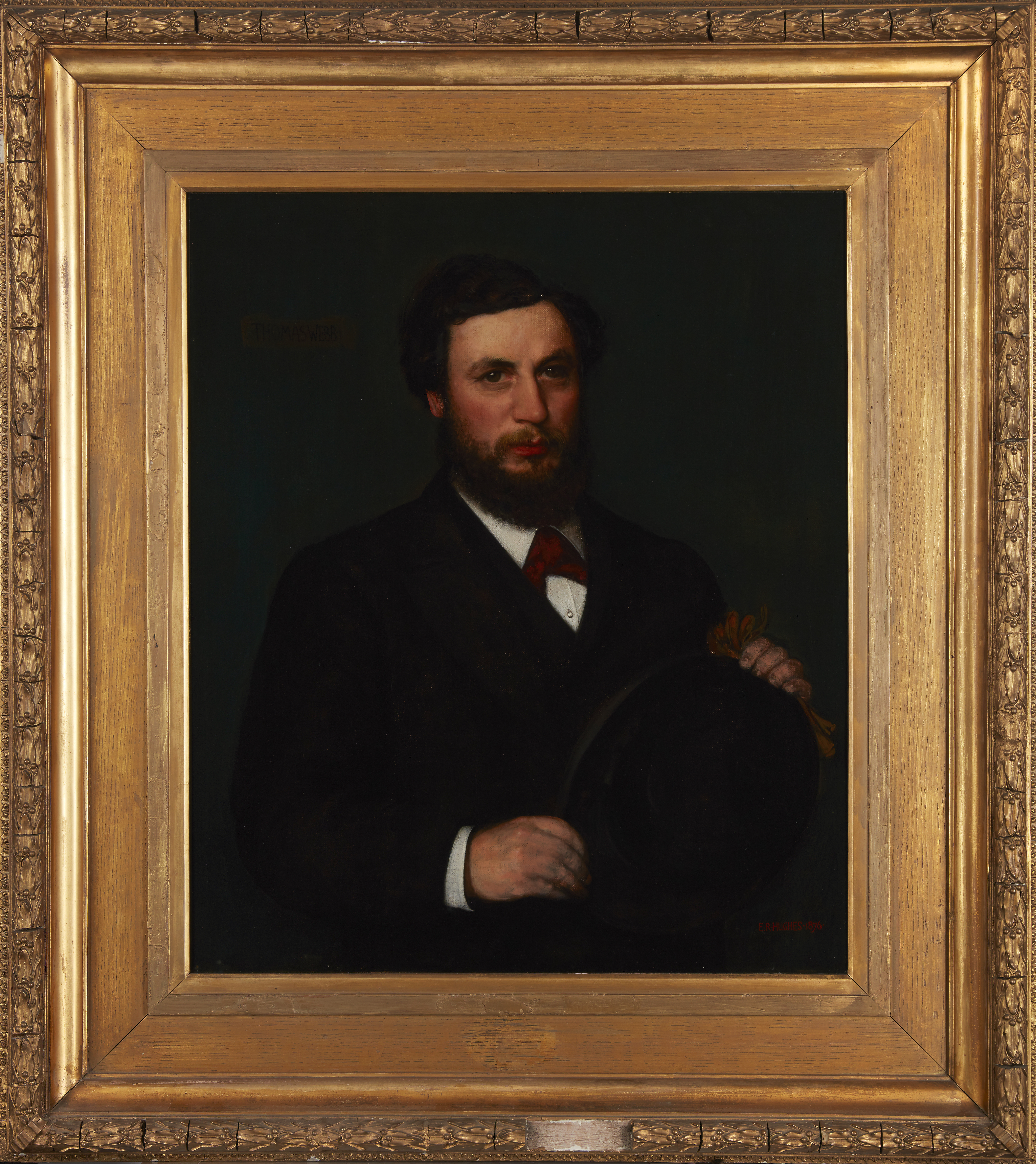 Edward Robert Hughes, RWS,  British 1851-1914-  A pair of portraits: Thomas Webb, holding a blac... - Image 2 of 6