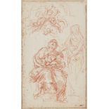 Carlo Maratta,  Italian 1625-1713-  The Holy Family, with Saint Joseph embracing the Christ Chil...