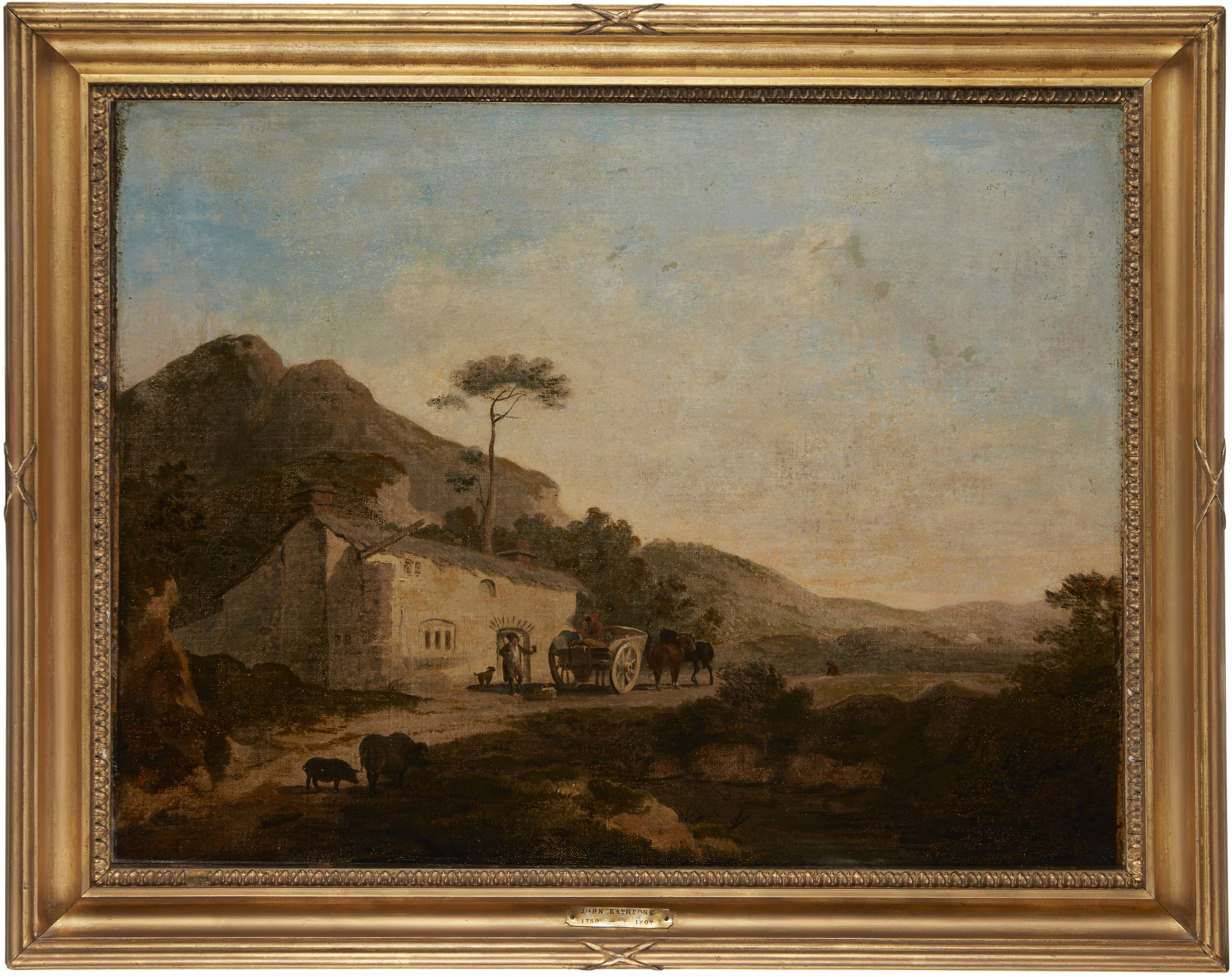 John Rathbone,  British c.1750-1807-  A Cottage in Patterdale Westmoreland;  oil on canvas... - Image 2 of 3