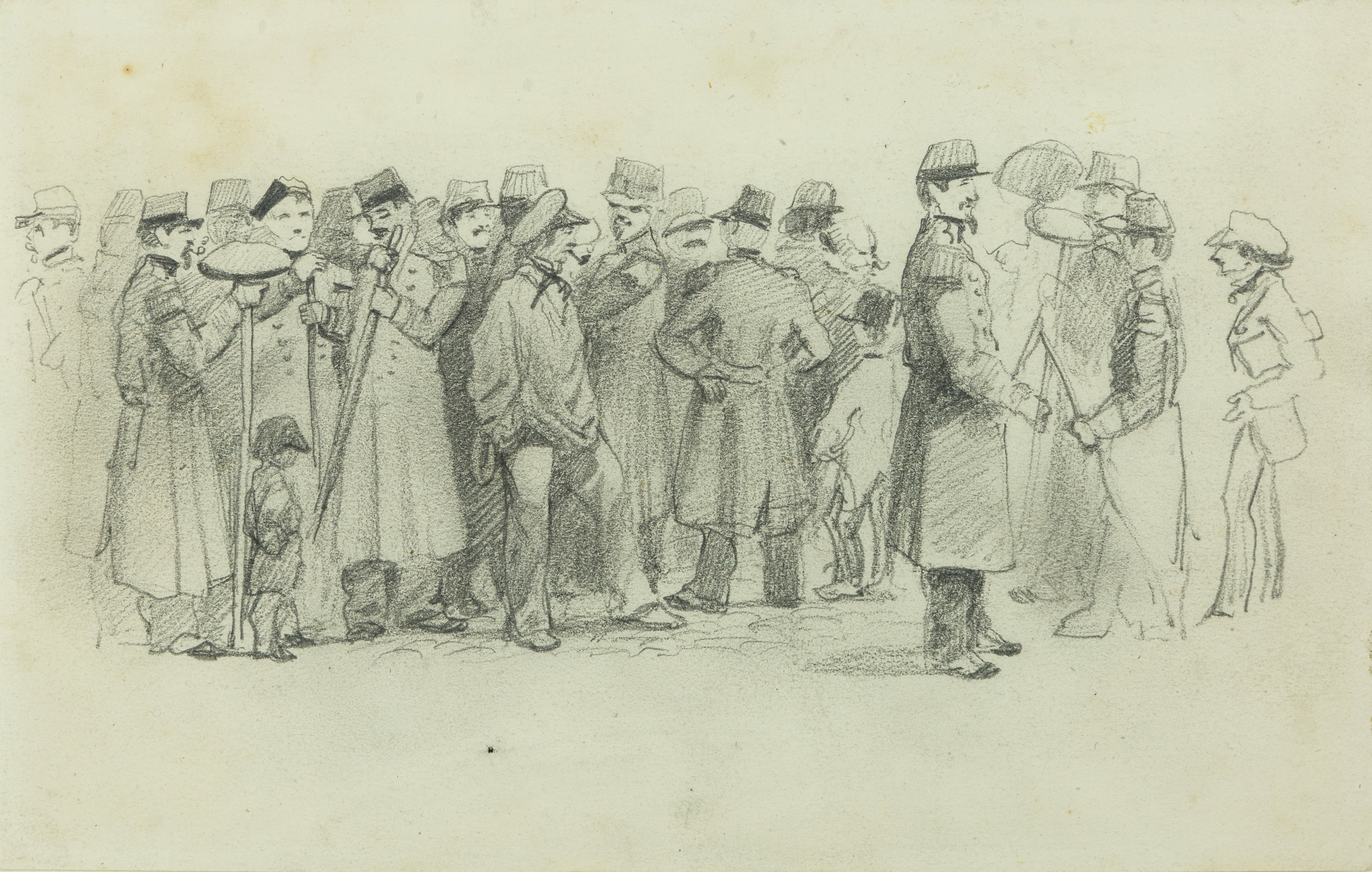Charles Wirgman Senior,  British 1832-1891-  Studies of Japanese figures; and French soldiers on... - Image 4 of 6