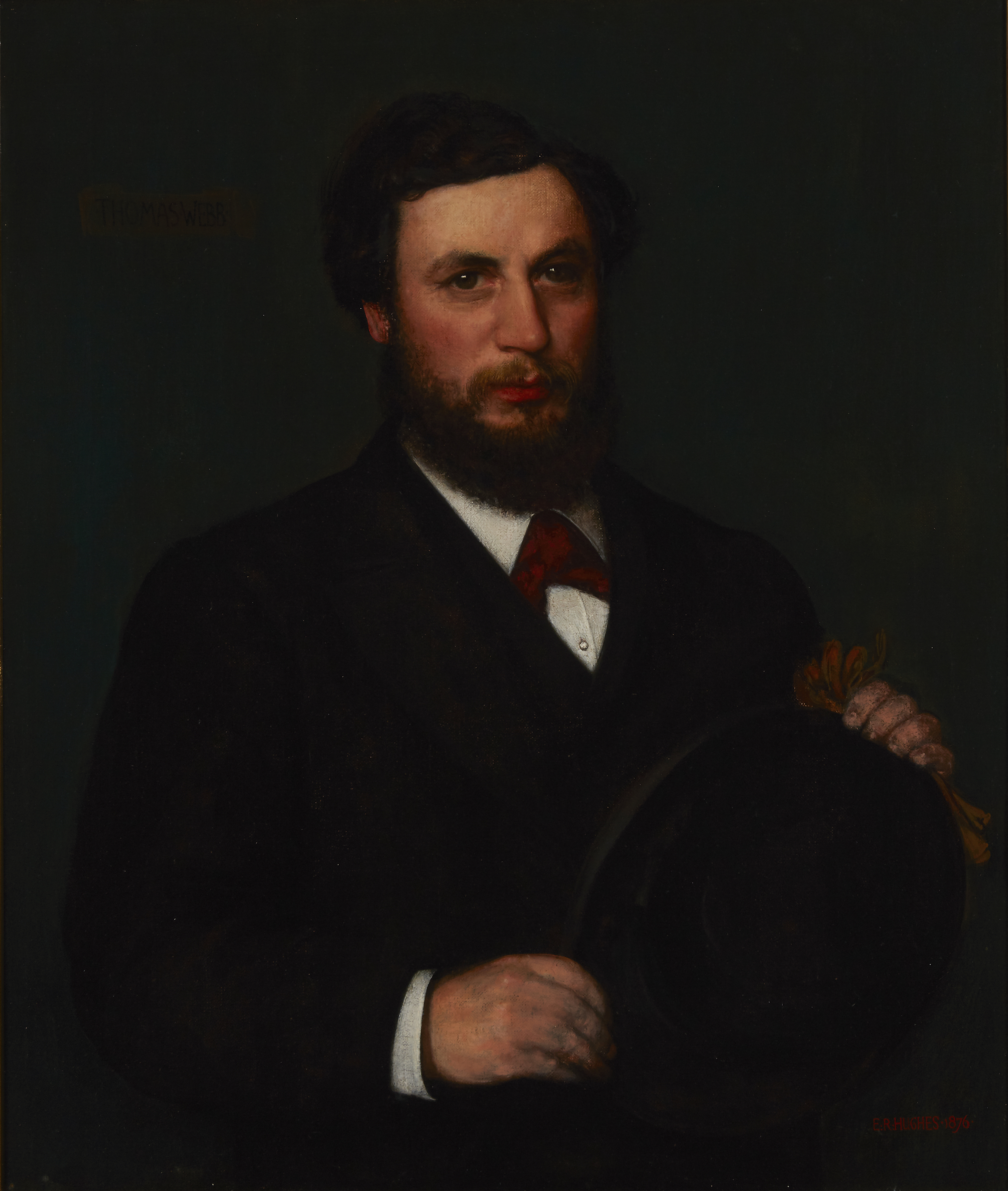 Edward Robert Hughes, RWS,  British 1851-1914-  A pair of portraits: Thomas Webb, holding a blac...