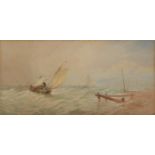 Thomas Sewell Robins,  British 1810-1880-  Sea Reach;  pencil and watercolour on paper, signed ...