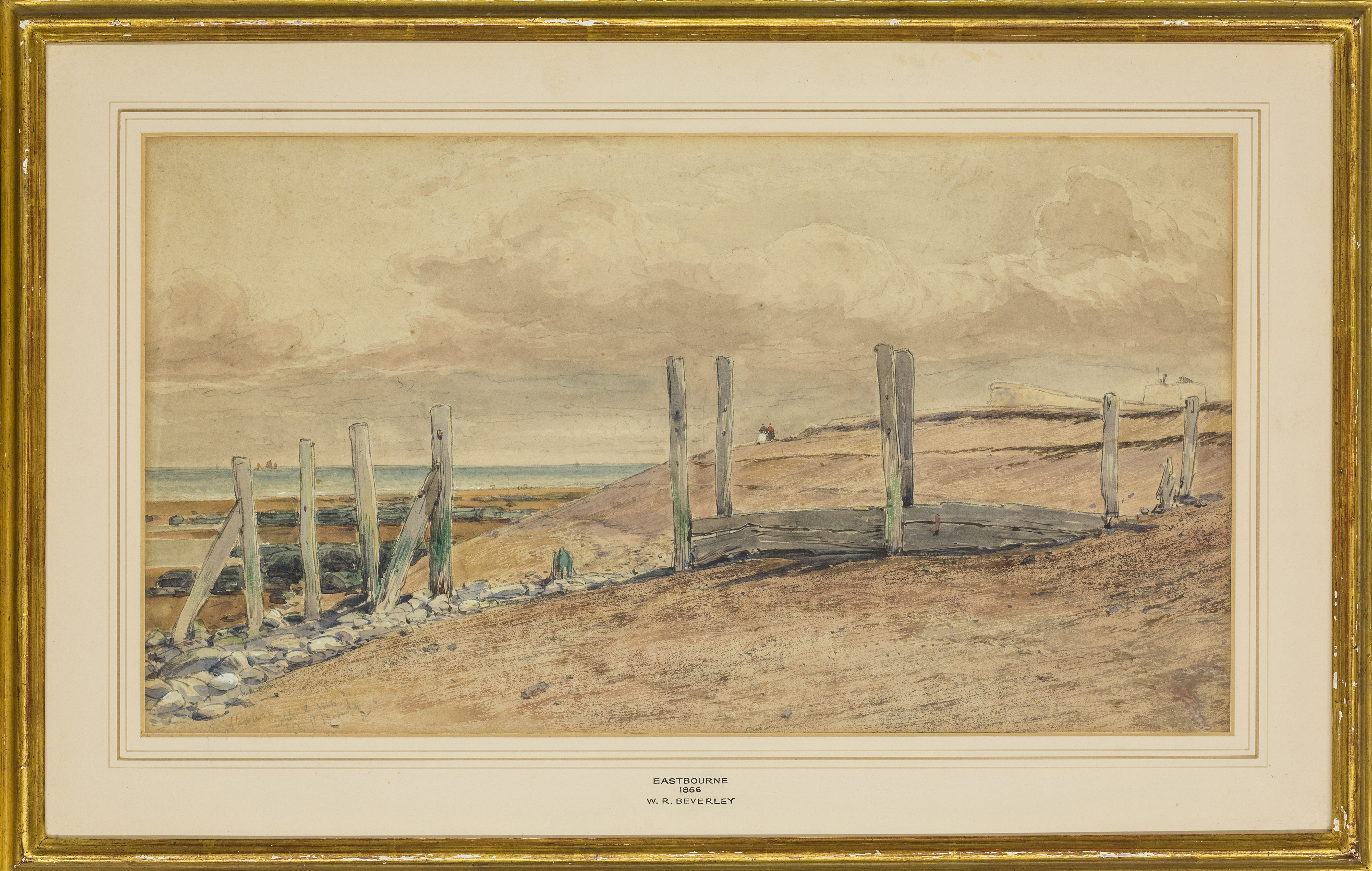 William Roxby Beverley,  British 1811-1889-  Eastbourne;  pencil and watercolour heightened wit... - Image 2 of 3