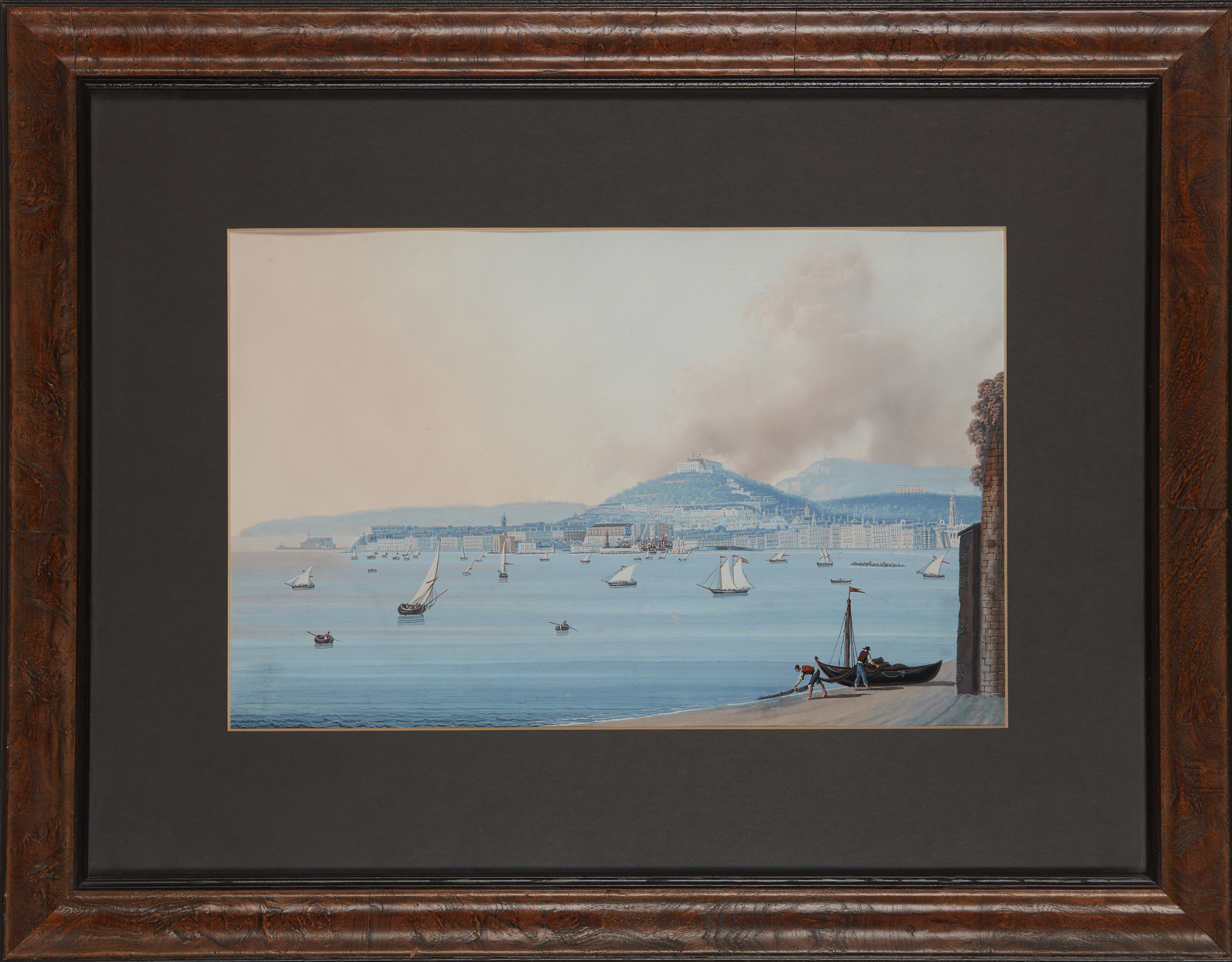 Neapolitan School,  mid 19th century-  Four views of the Bay of Naples;  each bodycolour on pap... - Image 6 of 8