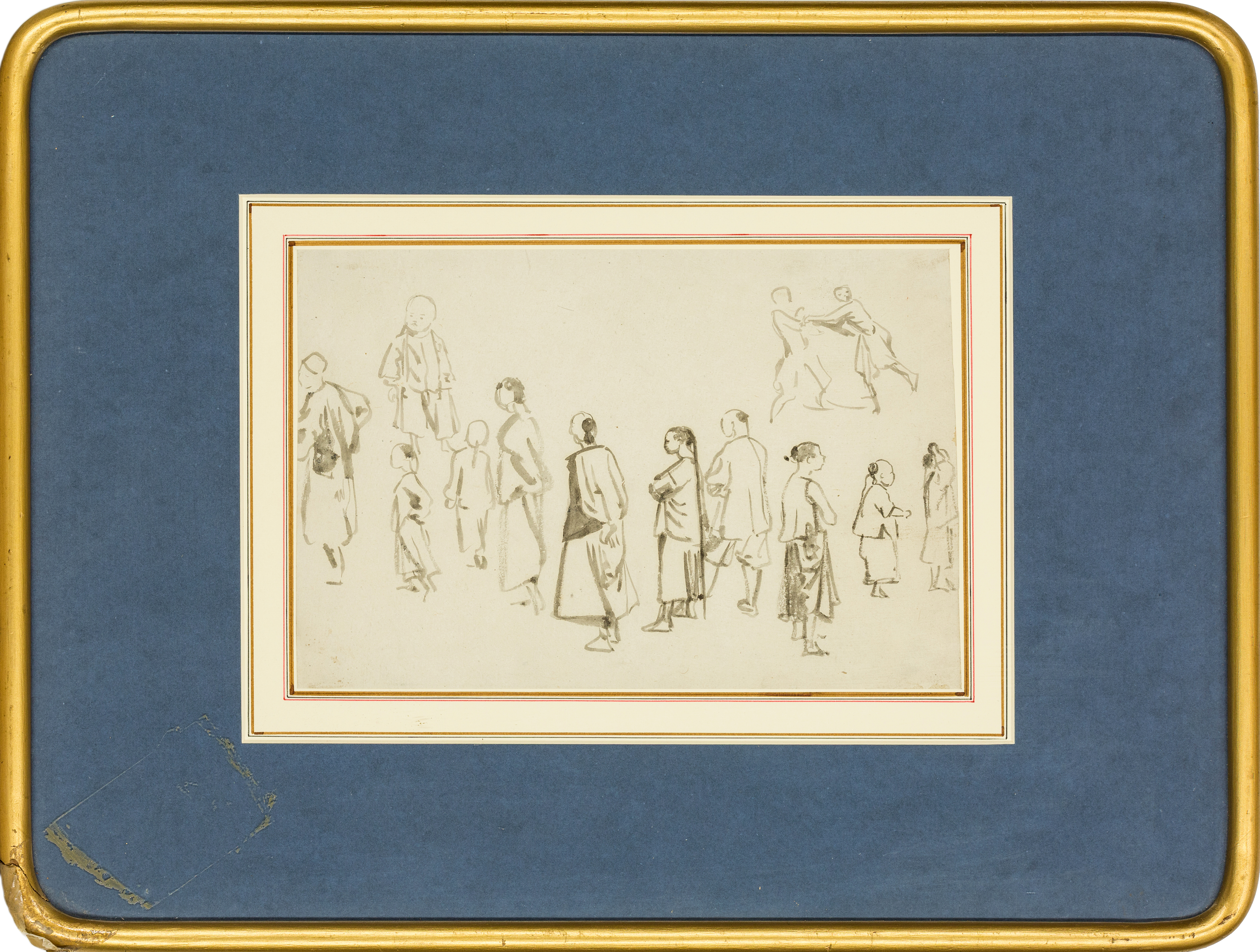 Charles Wirgman Senior,  British 1832-1891-  Studies of Japanese figures; and French soldiers on... - Image 2 of 6