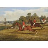 Henry Samuel Alken, Jnr,  British 1810-1894-  A Set of Four Hunting Scenes: Setting out; Taking ...