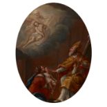 Manner of Luca Giordano,  early 19th century-  St Augustine;  oil on canvas laid down on panel,...