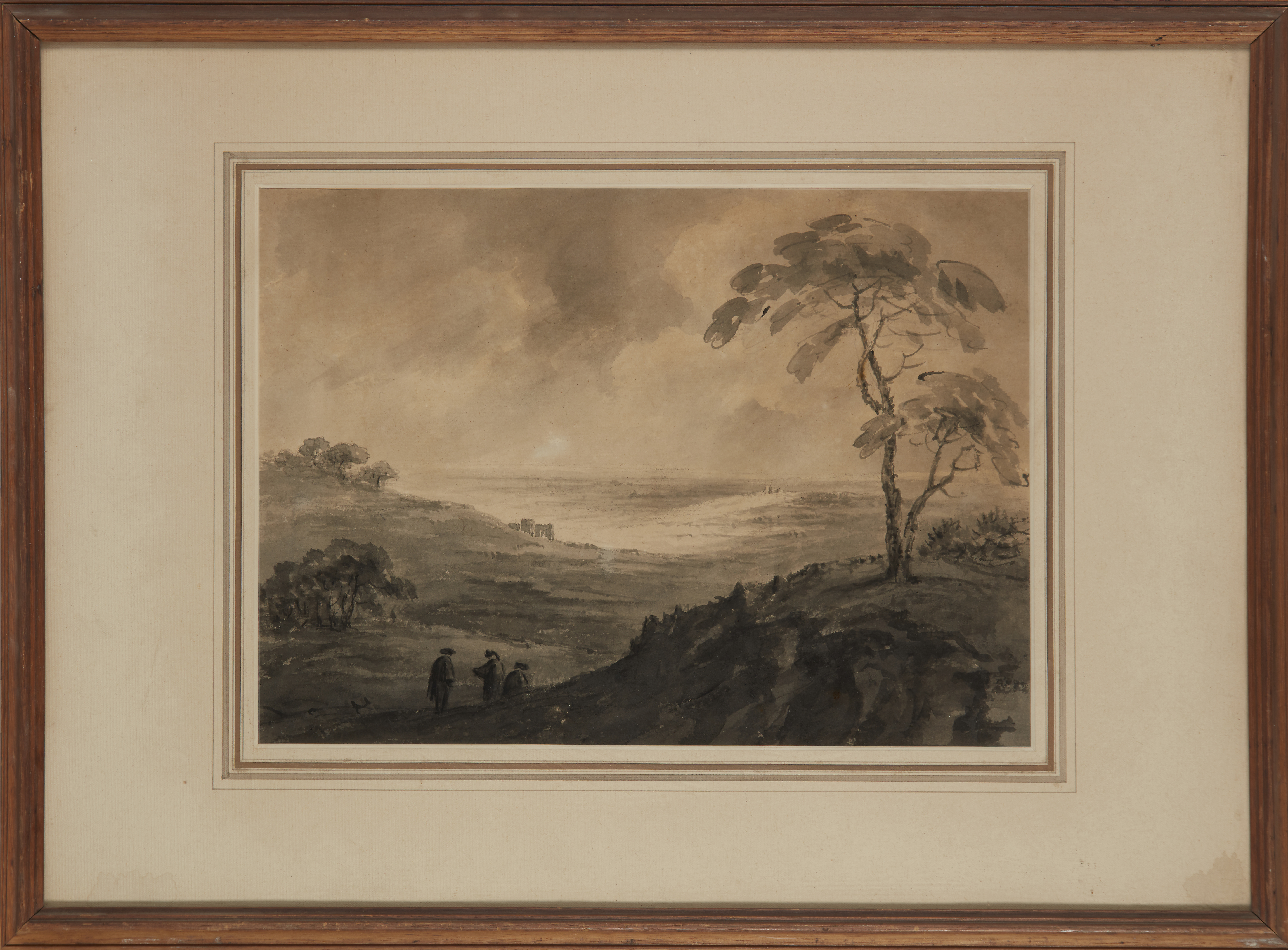 The Reverend William Gilpin,  British 1724-1804-  Two travellers in an Italianate landscape; and... - Image 2 of 3