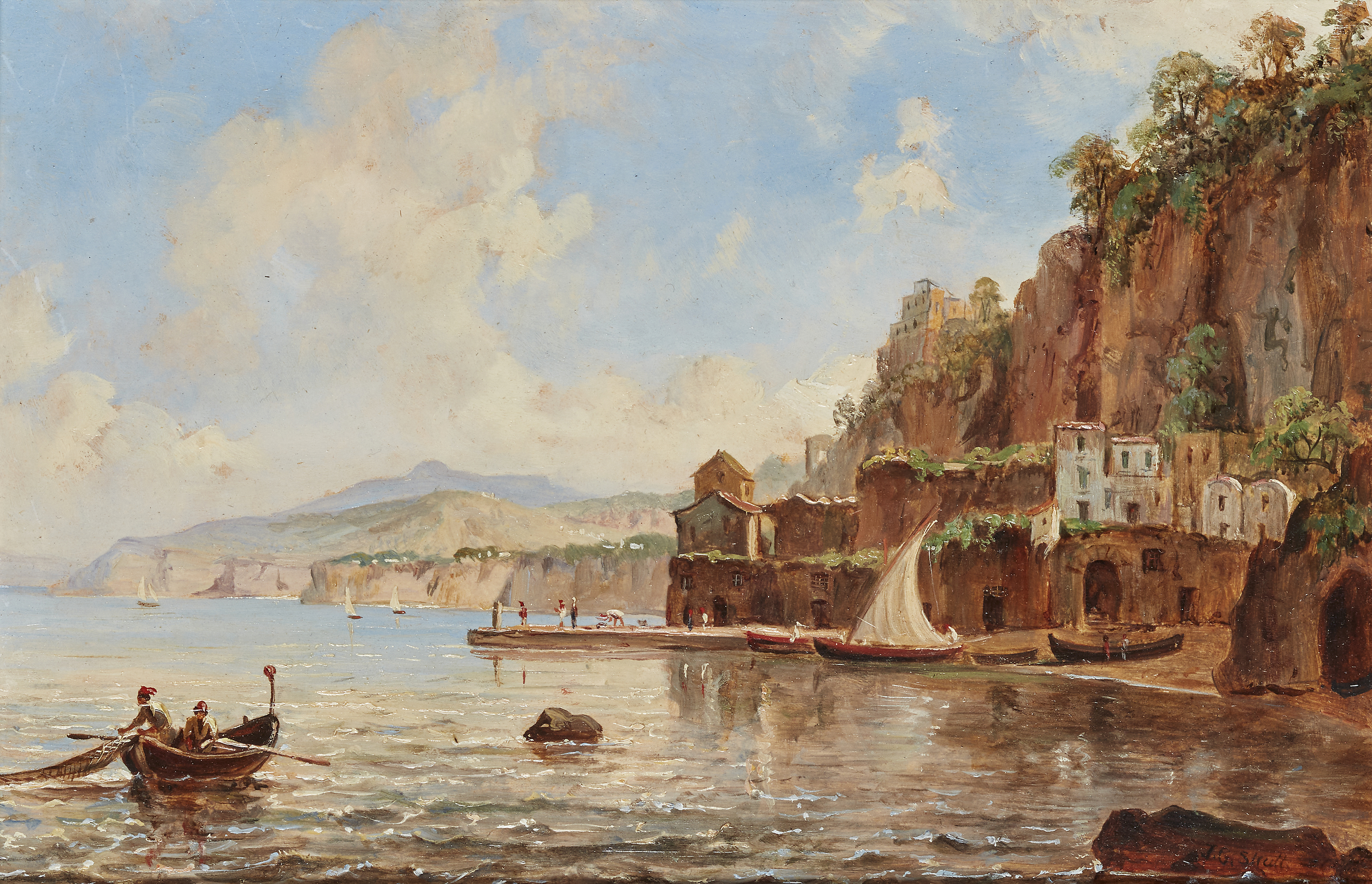 Jacob George Strutt,  British 1784-1867-  Three Italian landscapes: The bridge between Alatri an... - Image 8 of 9