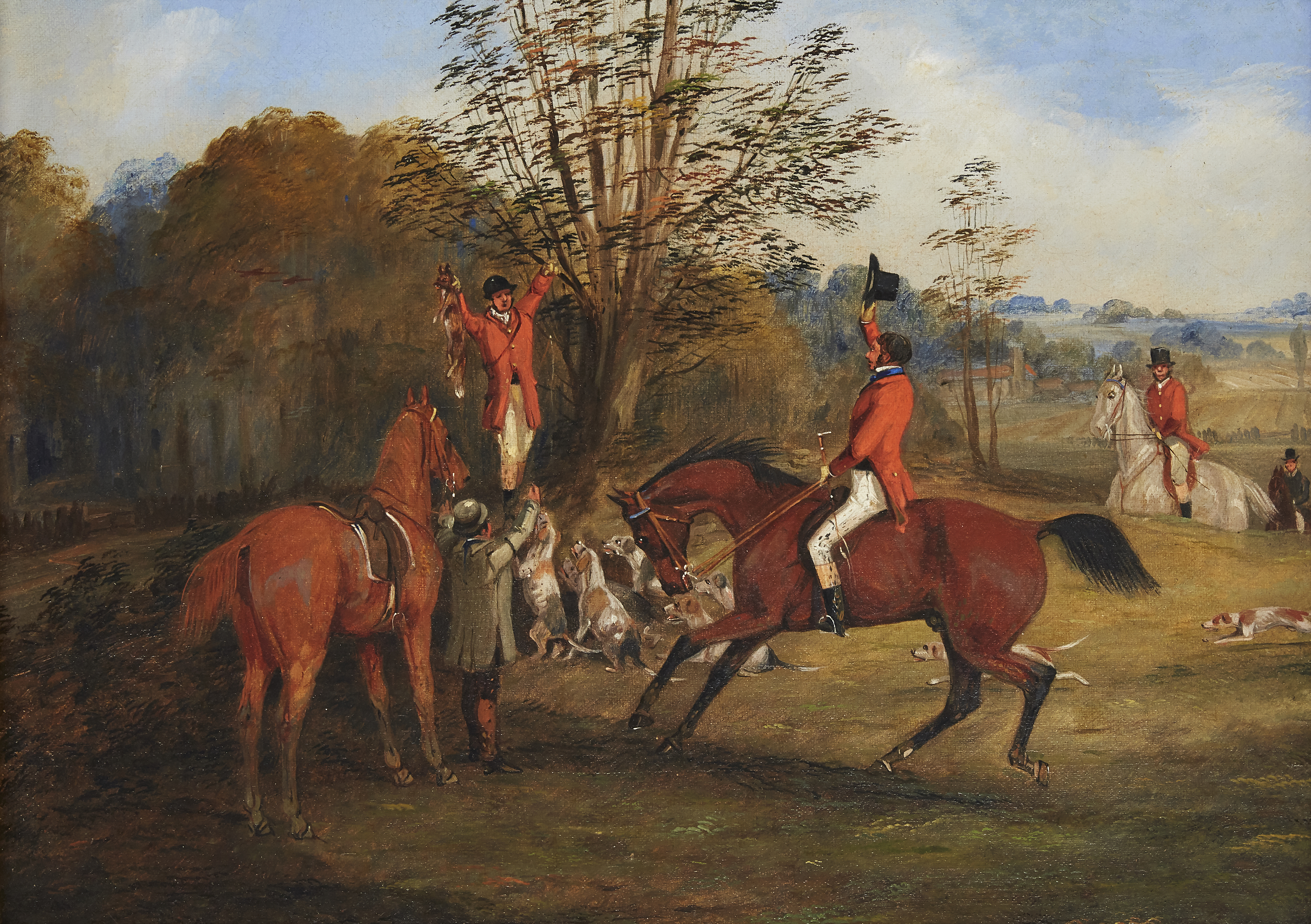 Henry Samuel Alken, Jnr,  British 1810-1894-  A Set of Four Hunting Scenes: Setting out; Taking ... - Image 10 of 12