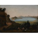 Manner of Gaspar van Wittel, called Vanvitelli,  Dutch / Italian 1653-1736-  A View of the Bay o...