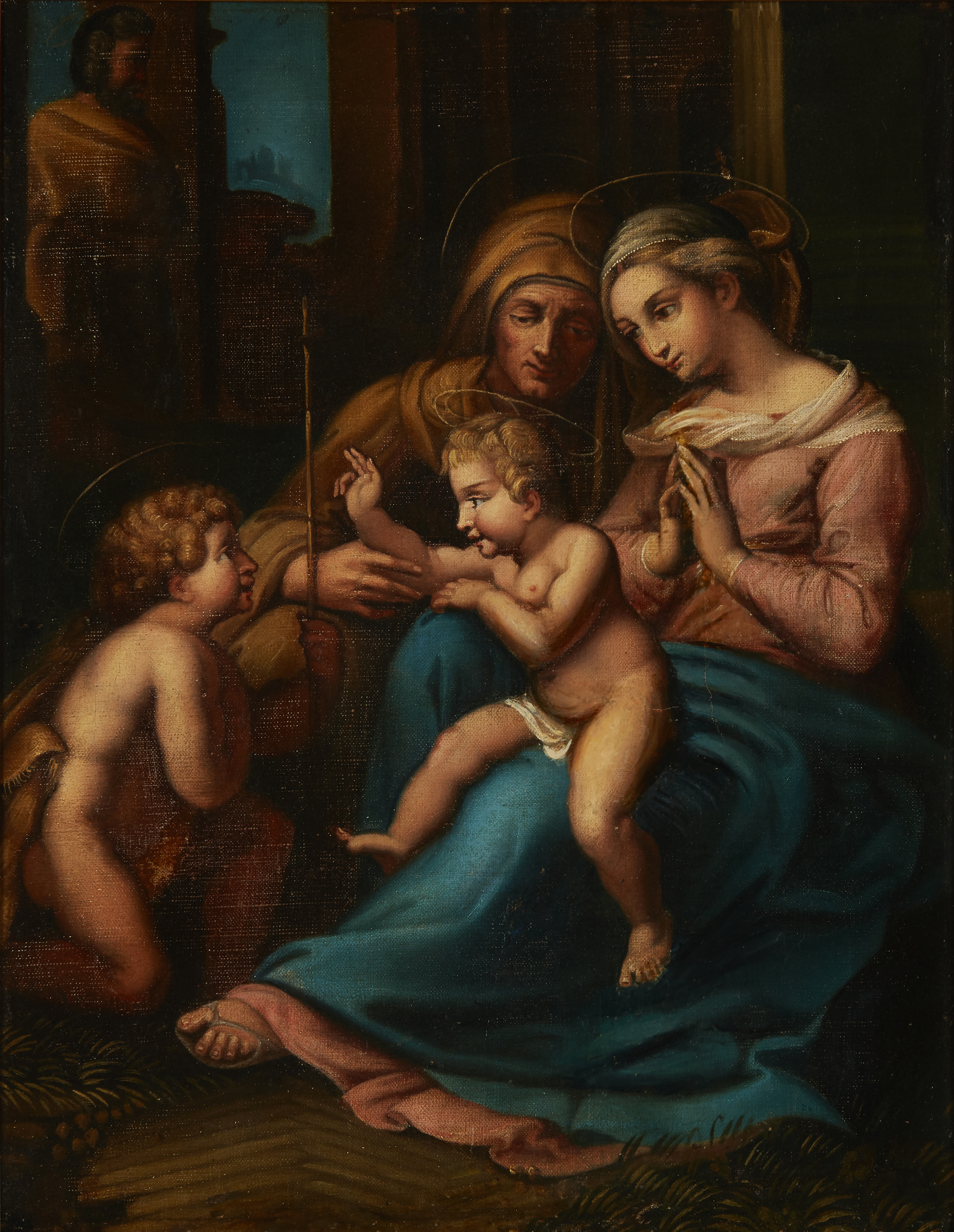 After Raffaello Sanzio, called Raphael,  Italian 1483-1520-  Holy Family with St Elizabeth and S...