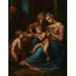 After Raffaello Sanzio, called Raphael,  Italian 1483-1520-  Holy Family with St Elizabeth and S...