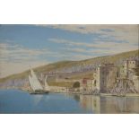 John Mulcaster Carrick,  British 1833-1896-  Villefranche-sur-mer, near Nice;  oil on canvas, s...