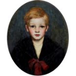 Circle of Sir Hubert von Herkomer, RA, RWS,  British 1849-1914-  Portrait of a boy, bust-length,...
