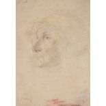 Circle of Pierre-Alexandre Wille,  French 1748-1837-  Head study of a woman wearing a bonnet;  ...