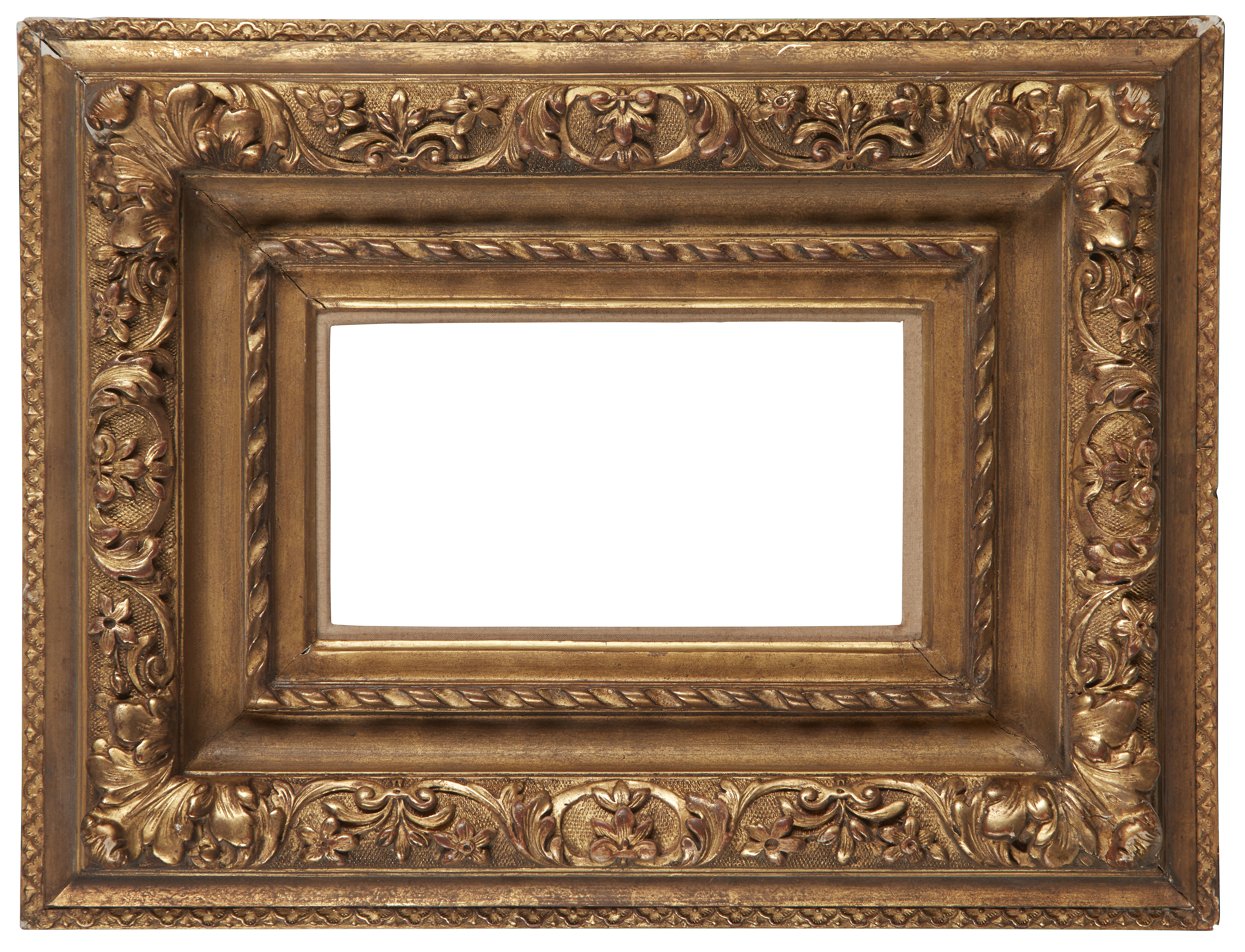 A Gilded Composition Louis XIII Style Frame,  late 19th / early 20th century-  with cavetto sig...